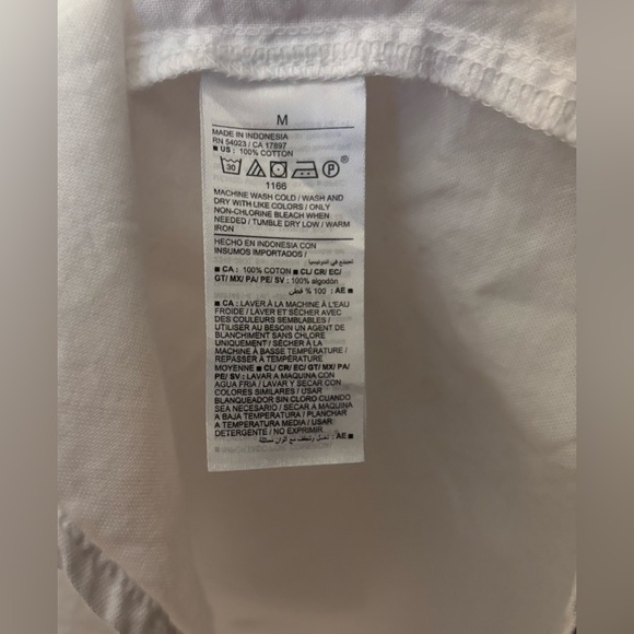 Old Navy 100% Cotton Boyfriend Button Down Shirt, White, Medium - Picture 5 of 7